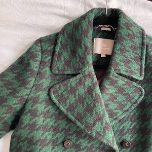 NWT Soia and Kyo Wool Herringbone Pea Coat